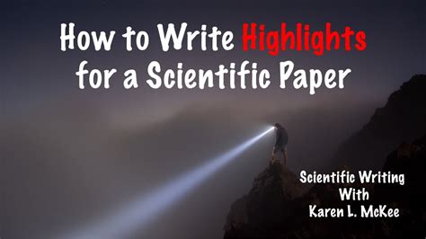 How to write the “highlights” for a research paper Blog de