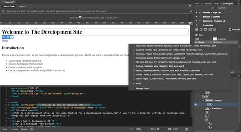 How we can change code font style or font size in adobe Dreamweaver