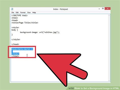 How we set background image in html