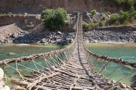 How were ancient rope suspension bridges built across …