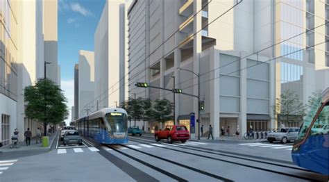 How would street-level light rail operate in downtown Austin?