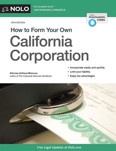 Download How To Form Your Own California Corporation By Anthony Mancuso