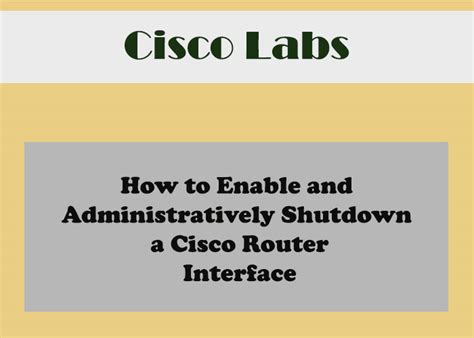 HowTo : Enable/Disable Interface on CISCO - Shutdown Command