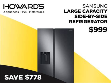 Howard's Appliance TV & Mattress. . Major Appliances, Appliances-Major-Wholesale & Manufacturers, Consumer Electronics. Be the first to review! CLOSED NOW. Today: 9:00 am - 8:00 pm. Tomorrow: 9:00 am - 8:00 pm. (951) 583-4742 Visit Website Map & Directions 39837 Alta Murrieta DrMurrieta, CA 92563 Write a Review. Regular Hours.. 