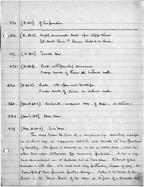 Howard Carter's notes on