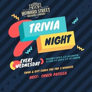 Howard Street Brewing Company - Wednesday Night Trivia @ 7pm