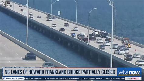 T AMPA, Fla. (WFLA) — The southbound lanes of the Howard Frankland Bridge were partially closed after a crash on Tuesday, according to the Florida Highway Patrol. The FHP said the incident was a .... 