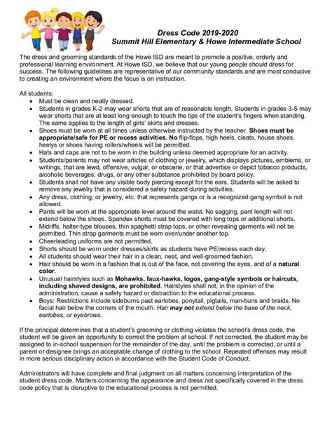 Howe ISD releases dress code for Summit Hill Elementary and Howe