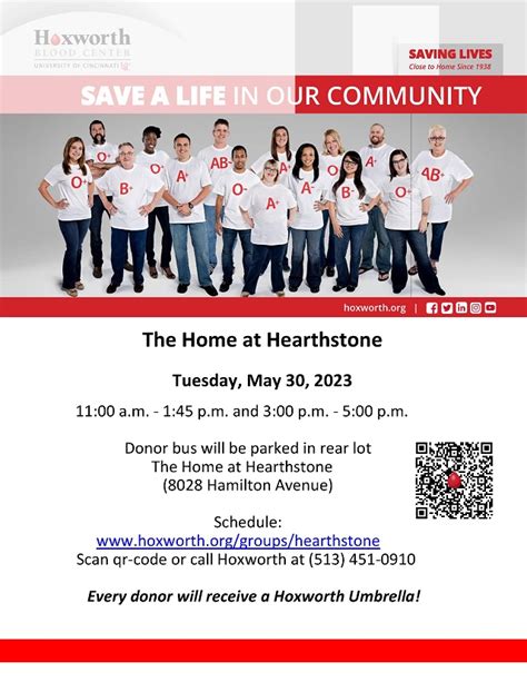 Hoxworth blood center. Hoxworth Blood Center. January 4, 2019 · Harrison, we are coming to your Neighborhood! Starting this month, we will have a monthly blood drive at the Harrison Kroger--starting on January 9th. Sign up now and keep coming back throughout the year! 