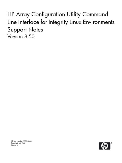 Hp acu linux.  This guide may will be especially useful if you have an Table of Conte...