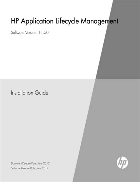 Hp application lifecycle management installation guide. - Faust en france et autres études..