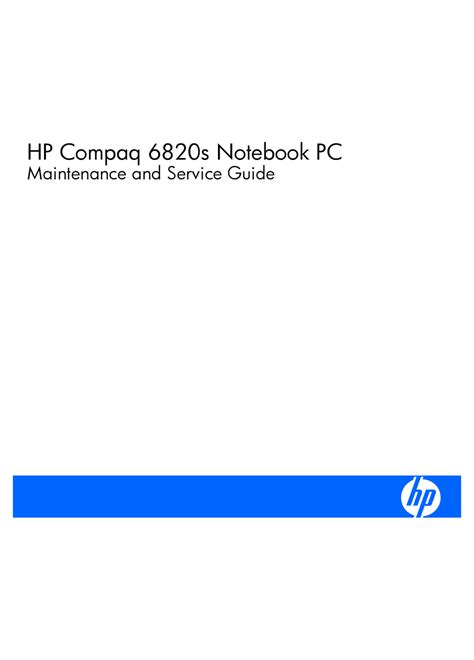 Hp compaq 6820s maintenance and service guide. - The turtle an owners guide to a happy healthy pet.