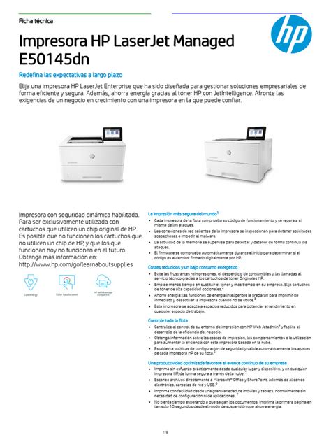 Hp e50145dn brochure.  Your printer&rsquo;s outgoing network connections are inspected to ...