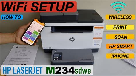 Printer setup guide for: HP LaserJet MFP M234sdwe Printer Choose a different product. ... HP Smart will help you connect your printer, install driver, offer print, scan, fax, share files and Diagnose/Fix top issues. ... (Wi-Fi Direct) HP printer setup (USB cable)