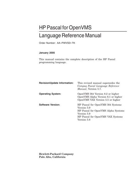 Hp pascal hp ux reference manual by hewlett packard company. - Max jacob, lettres à pierre minet.