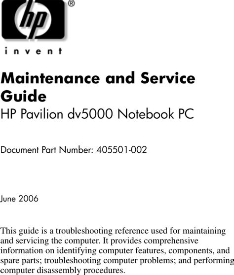 Hp pavilion dv5000 maintenance service guide. - The satellite technology guide for the 21st century 2nd edition.