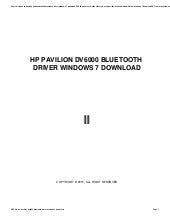 Hp pavilion dv6000 drivers windows 7 bluetooth. - Sas bi dashboard 42 users guide.