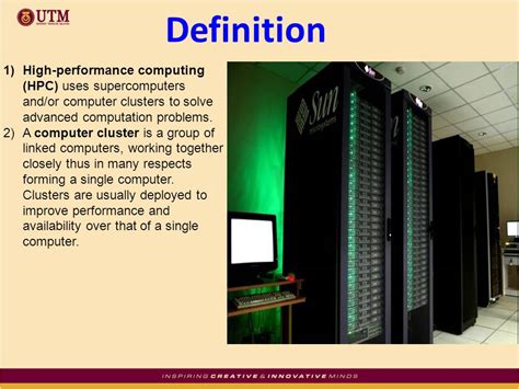 Hpc meaning. An HPC cluster, or high-performance computing cluster, is a combination of specialized hardware, including a group of large and powerful computers, and a distributed processing software framework configured to handle massive amounts of data at high speeds with parallel performance and high availability. 