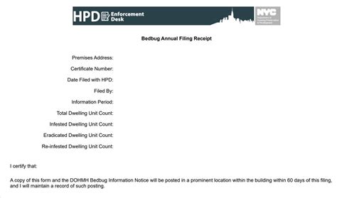 All multiple dwelling property owners must attempt to obtain the bedbug infestation history from the tenant or unit owner, including whether eradication measures were employed for a bedbug infestation and whether the condition reoccurred. This information must be filed annually with HPD through the Annual Bedbug Report filing application.