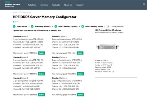 Hpe server memory configurator tool.  Google the HP memory configuration tool (see ...