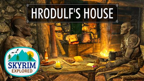 Hrodulf house. Remodels Hrodulf's House into a unique player home cabin on Solstheim. Adds a cooking and alchemy station, shrine, mini lover stone, respawning ingredients, variety of storage etc Cleans up and removes the interior / exterior and adds a lot more trees around the house Also removes the enemies that spawn here and makes a cozy lil player home ... 