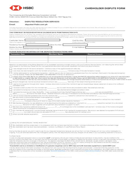 Hsbc Dispute Form FORM.UDLVIRTUAL.EDU.PE