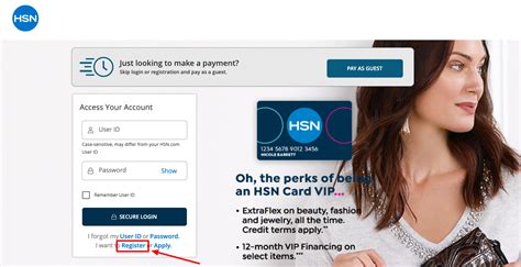 Hsn.syf.com register. ExtraFlex available when paying with the HSN Card or QCard. Select the FlexPay option above and then select ExtraFlex. Credit terms apply. Learn More. HSN Card and QCard perks Apply online or call 1-800-695-1418. 
