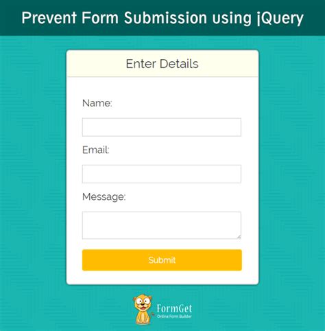 Html Form Submit Prevent Redirect.