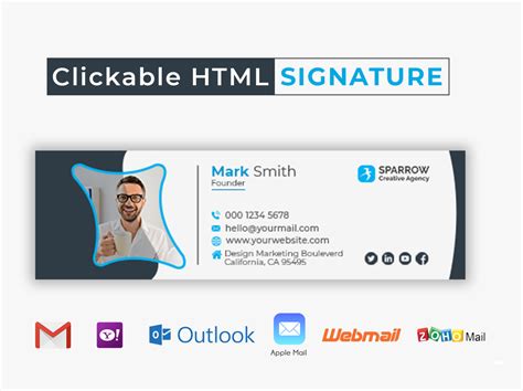 Html Email Signature Code Template Professional Email Signature