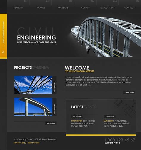 Html Web Application Templates Free Download Of Civil Engineering