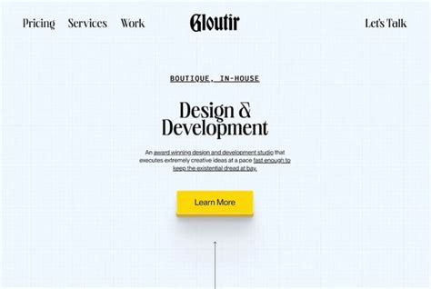 Html code for website example.  What we like: Gloutir is a design and development st...