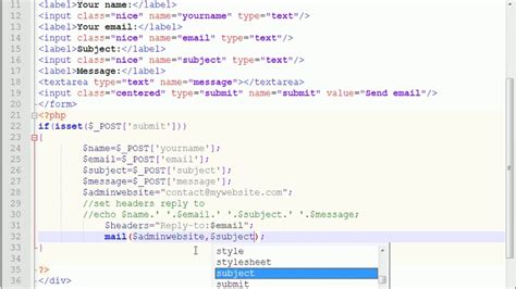 Html contact form email and how to send mail php tutorial YouTube