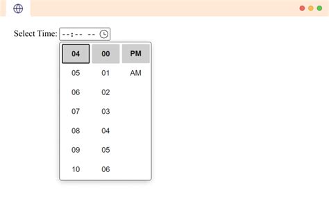 Html input time default value.  Unfortunately, HTML5 doesn't provide a way of specifying '...
