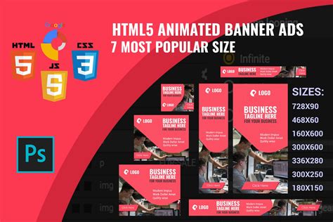 Description: **Business HTML5 Animated Banner Ads Templates. Business Ad Banner is perfectly designed banner with nice colors and shapes.. 