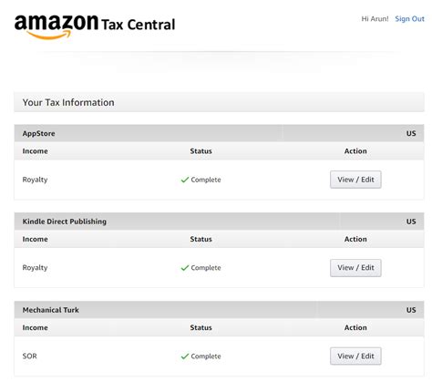 Compara taxcentral.amazon.com con nightbo