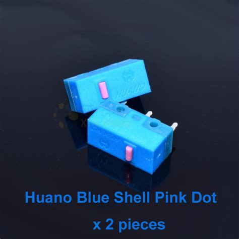 Huano Blue Shell Pink Dot 80M Muis Schakelaar (2 stuks)