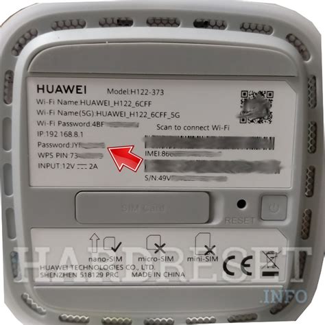 Huawei router default password. 1 into your browser and login with admin/admin or ...
