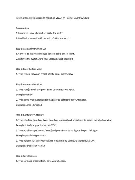 Huawei switch s5720 configuration commands pdf.  This document provides a step-by-step...