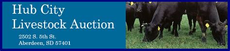 Hub city livestock market report. Browse our weekly market reports. 38458 133rd St. Aberdeen, SD. 605-225-2062 ... Aberdeen Livestock Sales Co. 38458 133rd St. Aberdeen, SD 57401 Directions. 