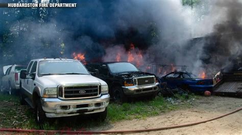 Hubbardston garage fire sets campers, boats ablaze