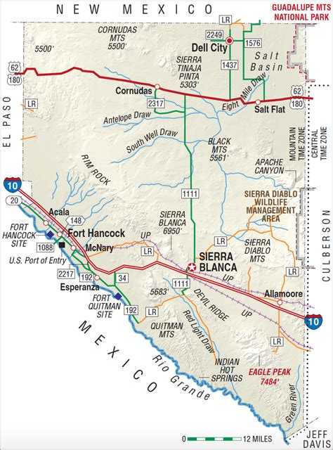 Hudspeth County Map, Texas (TX)