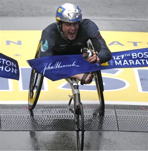 Hug, Scaroni take Boston Marathon wheelchair titles
