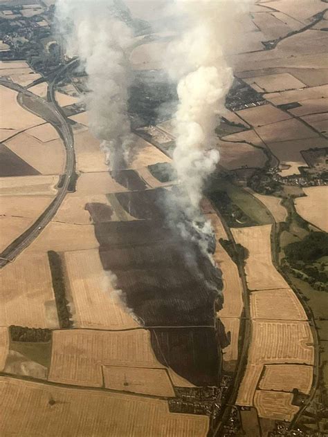 Huge field fire breaks out beside M11 - Cambridge Independent