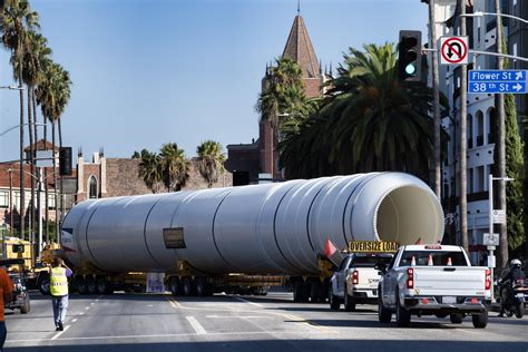 Huge rocket motors arrive at L.A. museum for space shuttle Endeavour display