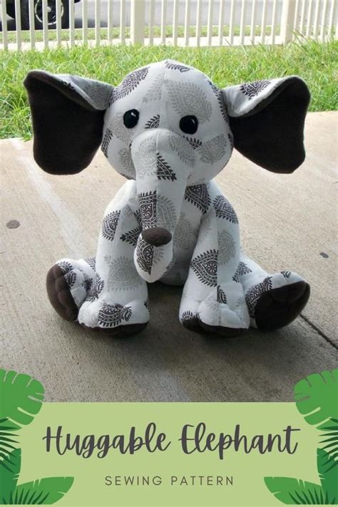 Huggable Elephant Plush by HuggablePattern Sewing Pattern Sewing