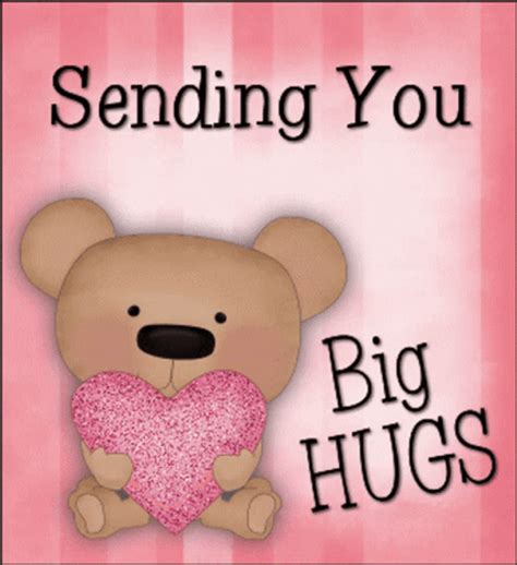 Hugs to you gif. You can either send a ‘hug’ emoji through your smartphone or just a text conveying your hugs. You could also use slightly more elaborate methods like a card conveying your hugs or memes or GIFs. The latter are usually videos or animations of famous characters hugging and conveying the message beautifully, sometimes humorously even. ‍ 