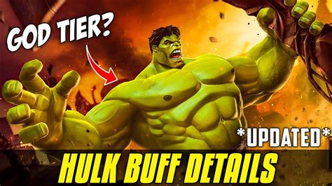 Hulk buff mcoc. Attack a Vulnerable opponent grants +816.67 Critical Damage Rating and reduces Block Proficiency by 50%. 🔥 Tips to use Falcon: To Begin a Recon Scan, dash back (Swipe Back Champ) and hold Block for 1.20 seconds. Once Recon Scan is finished the opponent gains a "Lock On charge" for 14 seconds. While "Lock On" is active, Falcon’s … 