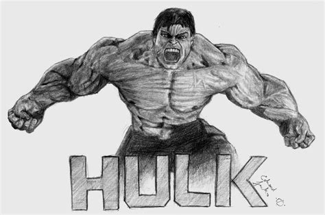 Hulk drawing. Today, drawing123.com will teach you how to draw hulk easily. Let’s start! Step 1: First, you draw the head of the hulk. Step 2: Next you draw the ears. Step 3: Draw muscular arms. Step 4: You draw the body of the hulk. Step 5: Next, you draw the hair. Step 6: Don’t forget to draw the eyes, nose and mouth. 