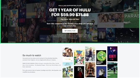 Hulu annual plan. Save over 16%* on Disney+ Premium (No Ads) with an annual plan for $139.99/year *Savings compared to 12 months of the monthly price of Disney+ Premium (No Ads). ... When you stream Hulu titles on Disney+, your plan type will determine whether your viewing experience is free of commercial interruption. If you already have an ad-supported Hulu ... 