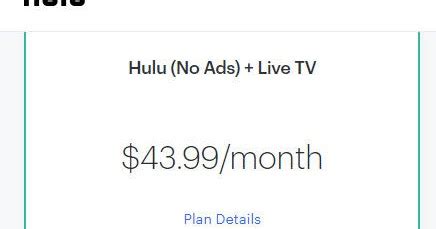 Hulu no ads live tv. You have the option to choose between Duo Premium which includes Disney+ (No Ads) and Hulu (No Ads) for $19.99/month and Trio Premium which includes Disney+ (No Ads), Hulu (No Ads), and ESPN+ (With Ads) for $24.99/month. If you would like to purchase the Hulu (No Ads) + Live TV plan, you must purchase through Hulu. 